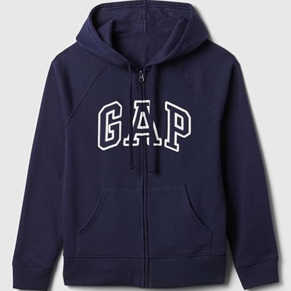 GAP Women's Logo Hoodie Hooded Full Zip Sweatshirt Size XL